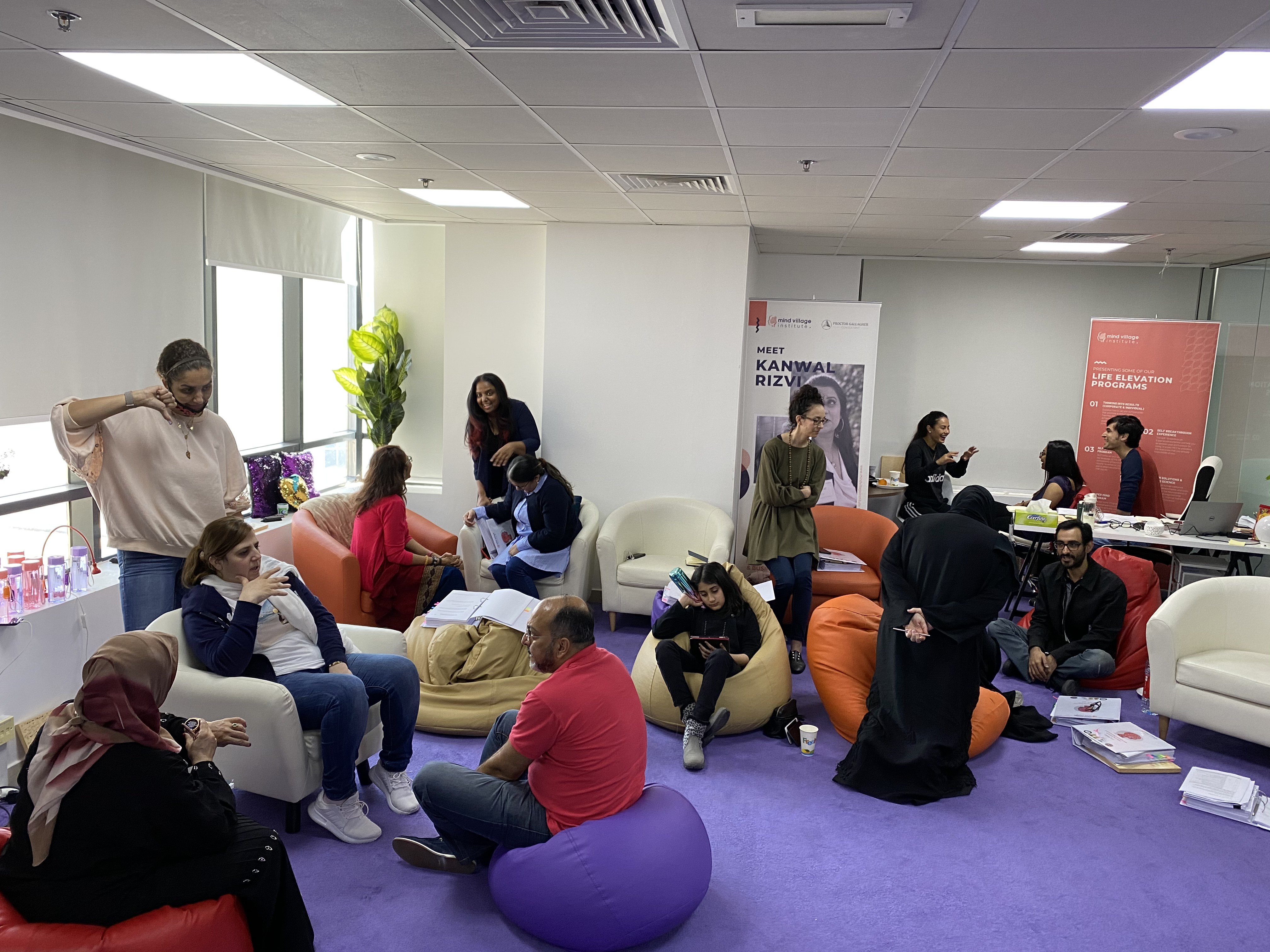 Workshop room during a Mind Village Institute training
